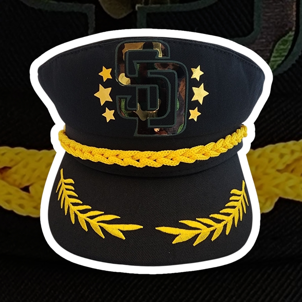 PADRES SAN DIEGO/ CAPTAIN HAT BLACK COTTON/ MILITARY EDITION - Picture 2 of 10